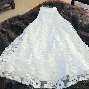 Janie and Jack white floral overlay dress. Size 10